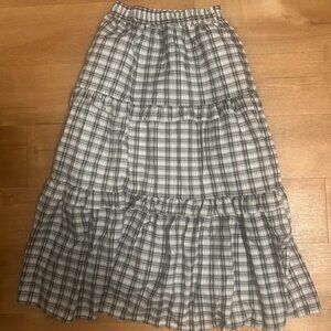 plaid black and white skirt with ruffles